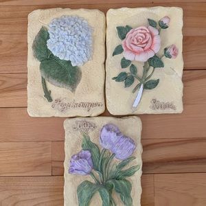 Trio Set Of Spring Wall Plaques
